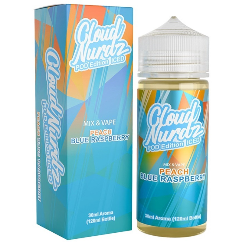 Cloud Nurdz - Peach Blue Raspberry Pod Edition Iced SnV 30ml/120ml